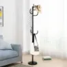 Věšák na kabáty s 8 háčky Černý kovový věšák na kabáty 38 x 175 cm