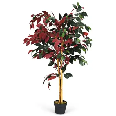 120 cm velký zelený strom Ficus v květináči Umělý strom Realistické zelené rostliny