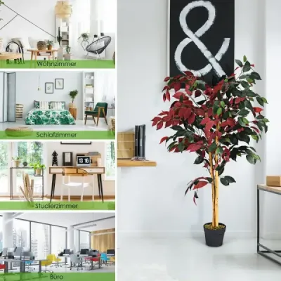 120 cm velký zelený strom Ficus v květináči Umělý strom Realistické zelené rostliny