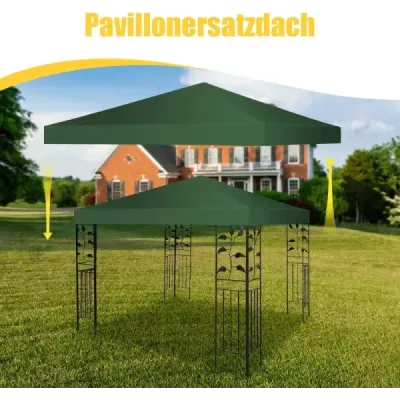 Náhradní kryt proti slunci na pavilon se suchým zipem 300 x 300 cm tmavě zelený