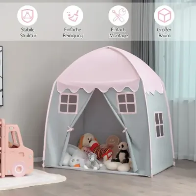 Dětský stan Velký stan pro princezny s taškou protiskluzová podložka Zip Pink