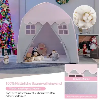 Dětský stan Velký stan pro princezny s taškou protiskluzová podložka Zip Pink