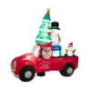 220 cm dlouhé nafukovací vánoční nákladní automobil s barevnou vánoční dekorací Santa Clause