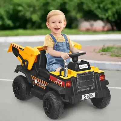 Dětský traktor 12V s elektrickou zadní lopatou a dálkovým ovládáním a světly+hudbou+rádiem pro děti od 3 let