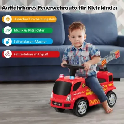 Dětské hasičské auto s bublifukem a žebříkem pro děti od 18 do 36 měsíců Červená