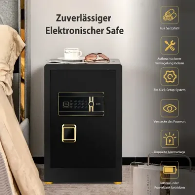 Trezor 42,5 l skříňový trezor Ocelový domácí trezor s digitální klávesnicí a zámkem na klíč