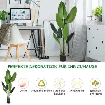 Umělá rostlina Umělá zelená rostlina 160 cm Tropická palma Umělá rostlina Monstera had