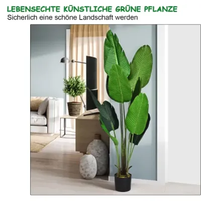 Umělá rostlina Umělá zelená rostlina 160 cm Tropická palma Umělá rostlina Monstera had