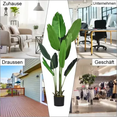 Umělá rostlina Umělá zelená rostlina 160 cm Tropická palma Umělá rostlina Monstera had