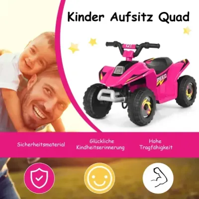 Kočárek Mini Elektrická čtyřkolka 6 V Čtyřkolka na baterie 2,8-4,6 km/h Růžová