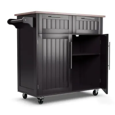 Kuchyňský vozík Servírovací vozík na kolečkách se zásuvkami a skříňkami 94 x 45,5 x 94,5 cm Káva