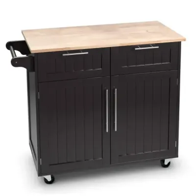 Kuchyňský vozík Servírovací vozík na kolečkách se zásuvkami a skříňkami 94 x 45,5 x 94,5 cm Káva