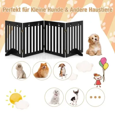 4 panelové bariérové ​​oplocení bezpečnostní brána pro psy skládací schodišťová brána 203 x 60 x 1,5 cm hnědá