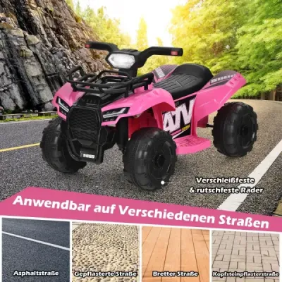 Elektrická dětská čtyřkolka s úložným prostorem Mini elektrická čtyřkolka s hudbou pro děti 44 x 66 x 42 cm růžová + černá