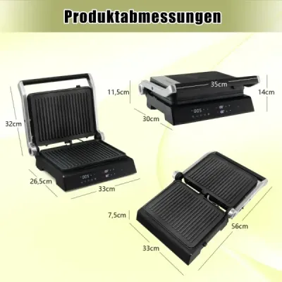 3-v-1 1200W Panini Press Grill s nepřilnavými plotnami elektrický gril