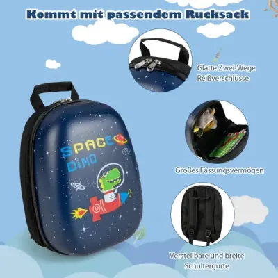 2 ks dětský kufr + batoh dětský vozík z plastu dětský kufr sada vesmírný dinosaurus