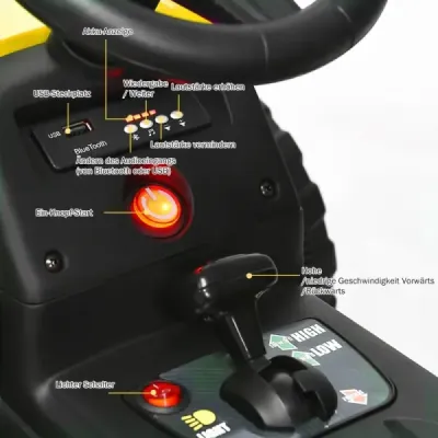 12 V dětský traktor s přívěsem Elektrické autíčko na baterie žluté