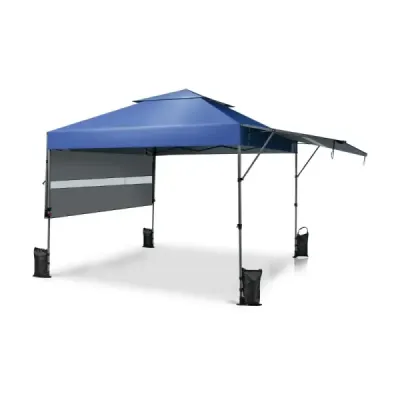 Stan na ochranu před sluncem Pop-up stan s baldachýnem 300 x 537 x 270-290 cm Modrá