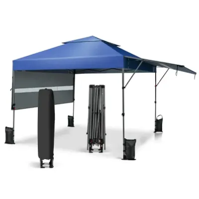 Stan na ochranu před sluncem Pop-up stan s baldachýnem 300 x 537 x 270-290 cm Modrá