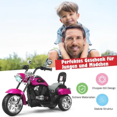 6 V elektrická motorka Motorka na baterie s hudbou 91 x 48 x 64 cm růžová