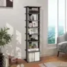 Dřevěný stojan na boty 8-stupňový stojan na boty vertikální 27,5x26,5x110 cm černý