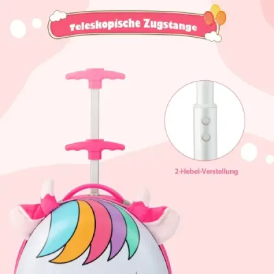 Kufr na kolečkách tvrdé skořepinové příruční zavazadlo pro děti 33 x 22 x 45 cm růžové