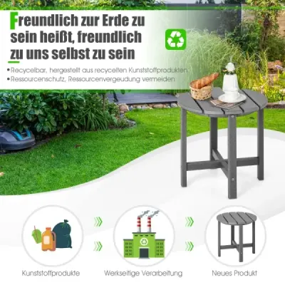 Boční stolek Malý zahradní stolek z černého plastu odolného vůči UV záření