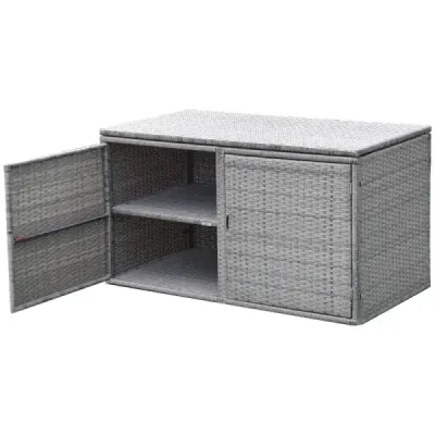Ratanový box na terasu s kapacitou 335 l 115 x 60 x 65 cm Šedá