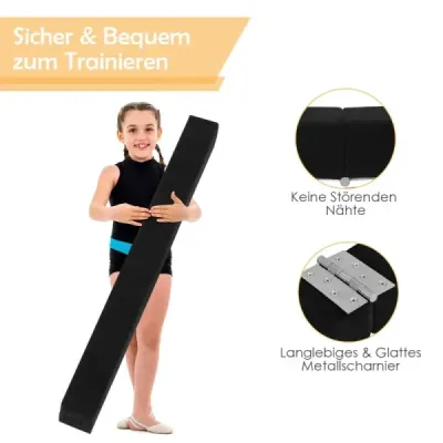 2.1M Balance Beam Gymnastický trénink Skládací odolný Fitness Black