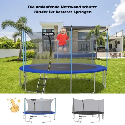 ?366 cm bezpečnostní síť na trampolínu pro vnitřní zahradní trampolíny černá