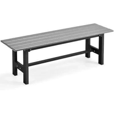 Zahradní lavice pro 2 osoby s lamelovým sedákem s nosností do 300 kg 120 x 36 x 40,5 cm Šedá