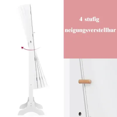 Skříňka na šperky Uzamykatelná zrcadlová skříňka se zrcadlem 46 x 37 x 156 cm bílá