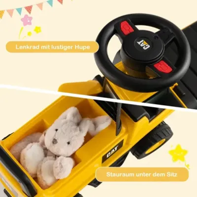Dětský bagr s úložným prostorem pod sedadlem a nastavitelnou lžící pro děti od 1 do 3 let
