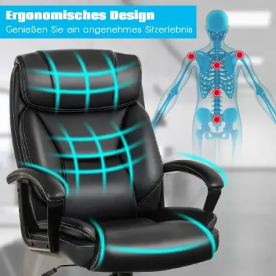 Kancelářské křeslo Manažerské křeslo Výškově nastavitelné počítačové křeslo 360° otočné s nosností do 220 kg