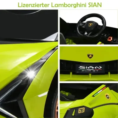 12V Lamborghini dětské elektrické autíčko s 2,4G dálkovým ovládáním Dětské autíčko 3-5km/h s MP3 Zelené