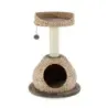 Small Cat Tree s jeskyní a přírodním sisálem a ručně vyrobeným košíkem ? 48 x 70,5 cm