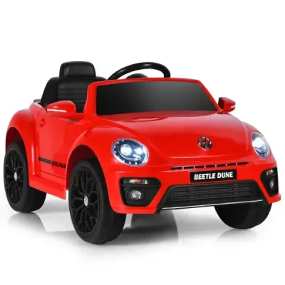 Dětské autíčko VW Beetle s hudbou a 2 režimy svícení včetně 2,4G dálkového ovládání červené