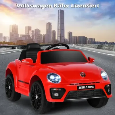 Dětské autíčko VW Beetle s hudbou a 2 režimy svícení včetně 2,4G dálkového ovládání červené