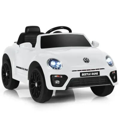 Dětské autíčko VW Beetle s hudbou a 2 režimy svícení včetně 2,4G dálkového ovládání bílé
