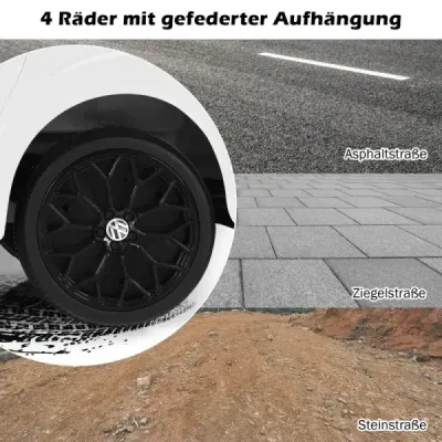 Dětské autíčko VW Beetle s hudbou a 2 režimy svícení včetně 2,4G dálkového ovládání bílé