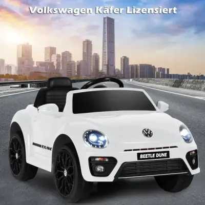 Dětské autíčko VW Beetle s hudbou a 2 režimy svícení včetně 2,4G dálkového ovládání bílé