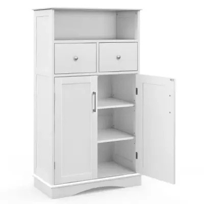 Koupelnová skříňka volně stojící skříňka se 2 dvířky 60 x 30 x 108 cm bílá