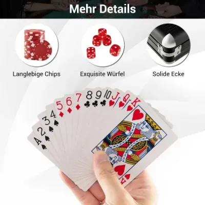 Pokerová souprava s 500 laserovými žetony pokerový kufřík hliníkové pokerové žetony
