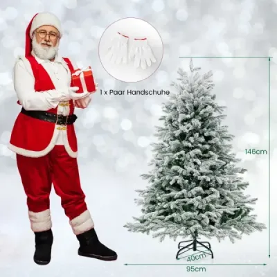 146 cm umělý vánoční stromek se sněhem a 688 smíšenými větvičkami vánoční stromek