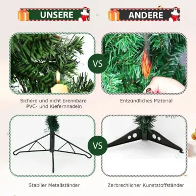 210 cm Pre-Lit Half Tree Vánoční stromek Polovina umělého stromku