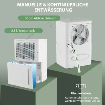 12 l/den odvlhčovač s 24-hodinovým časovačem a 2,2 l nádrží na vodu tichý pro místnosti 10-15 m?