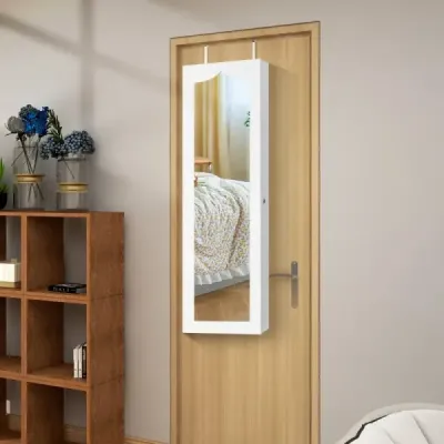 Závěsná skříňka na šperky Sipegelova skříňka s LED osvětlením 36,5 x 11,5 x 120 cm bílá