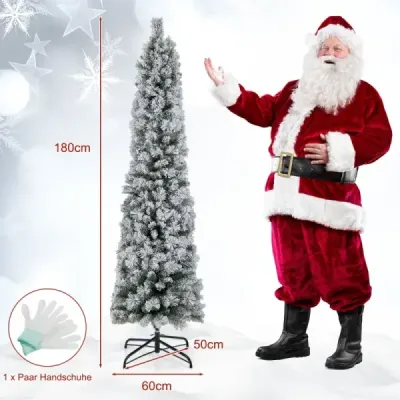 180 cm vánoční stromek Zasněžený vánoční stromek se 150 teplými bílými světly