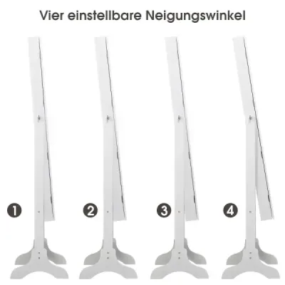 Skříňka na šperky organizér na šperky se zrcadlovými dveřmi po celé délce 41,5 x 37 x 160 cm bílá