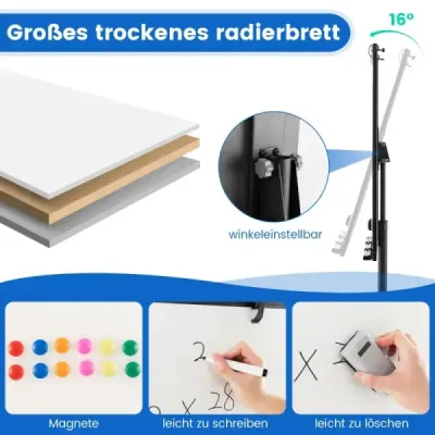 Stojan na flipchart na kolečkách s magnety a fixy Výška tabule nastavitelná do 192 cm
